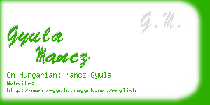 gyula mancz business card